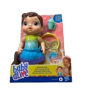 Baby Alive Rainbow Spa Baby Doll Kids Toy NEW Brunette